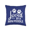 Mini Poodle Loved By A Mini Poodle Throw Pillow