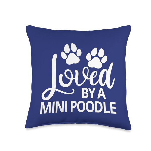 Mini Poodle Loved By A Mini Poodle Throw Pillow