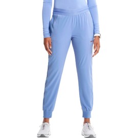 Infinity Cherokee Women's Scrub Pull-on Scrub Jogger Pants, Mid Rise Bottoms with 4 Pocket with Interior Drawstring IN122AP, XL Petite, Ciel