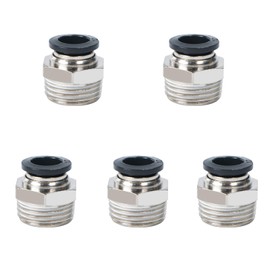 Leliafleury 5Pcs Straight Pneumatic Push to Quick Connect Fittings 8mm Tube OD x 1/2" Male Thread Connector Pneumatic Fittings Quick Release Air Line Adapter