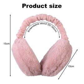 LdawyDE Women's Ear Warmers, Ear Warmers Children, 2 Pieces, Winter Plush Earmuffs, Foldable, Adjustable Ear Warmer, Warm Ear Warmers for Women and Children, Grey, Pink