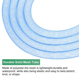 M METERXITY Mesh Tube Ribbon 25 Yards, 8mm Elastic Fabric Ribbons Mesh Tubing for Crafts/Gift Wrapping/Flower Bouquets/Wedding/Birthday/Holiday/Wreaths Christmas/Decoration[Blue]