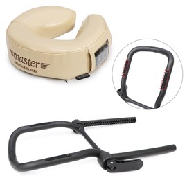 Master Massage Universal MusicMaster Crescent Round Face Cushion and Universal Simplicity Adjustable Massage Table Face Cradle Set - Massage Table/Massage Chair Headrest Platform Set (Cream Luster)