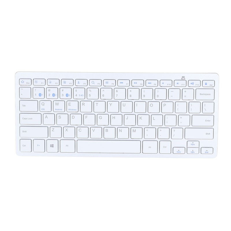 Bluetooth Keyboard Tablet PC Ultra Slim Portable 78 Keys White