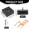 Pack of 20 Square Rubber Feet, Screwable, 30 x 30