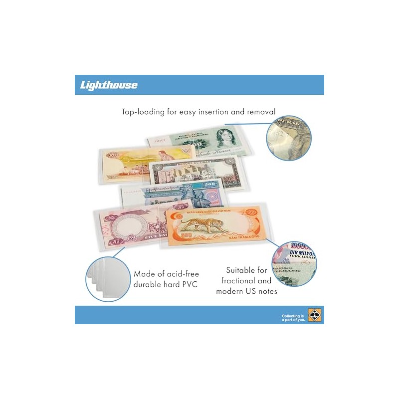 Basic banknote Sleeves, 158 x 75 mm