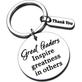 AWIWTOBQ Boss Leader Keychain Gifts, Thank You Gifts for Boss, Boss Lady, Birthday Gifts for Boss, Boss Day Gifts, Great Leaders Inspire Greatness, Stocking Stuffers for Women Men