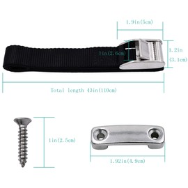 YYST Cooler Tie-Down Kit Strap Improved Cooler Straps Compatible with Yeti RTIC Igloo Coleman Coolers W SS 316 Buckle and 316 Deck Loop to Keep Your Cooler Secured - No Cooler – Type B (2)