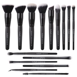 ZOREYA Makeup Brushes, 15Pcs Makeup Brush Set Premium Synthetic Kabuki Brush Cosmetics Foundation Concealers Powder Blush Blending Face Eye Shadows...