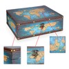 ELLDOO Decorative Treasure Chest Box, Wooden + PU Leather Storage