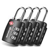 4 Pack TSA Approved Travel Luggage Locks, Combination Lock Alloy