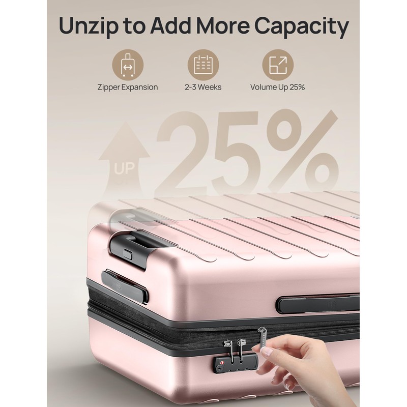 NINETYGO Luggage Sets 3 Piece, Carry On Luggage Airline Approved,