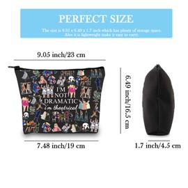 Broadway Music Gift Makeup Bag Theatre Bag I'm Not Dramatic I'm Theatrical Musical Theatre Gift West End Broadway Zipper Pouch, I'm Theatrical Black Eu, Cosmetic bag with print