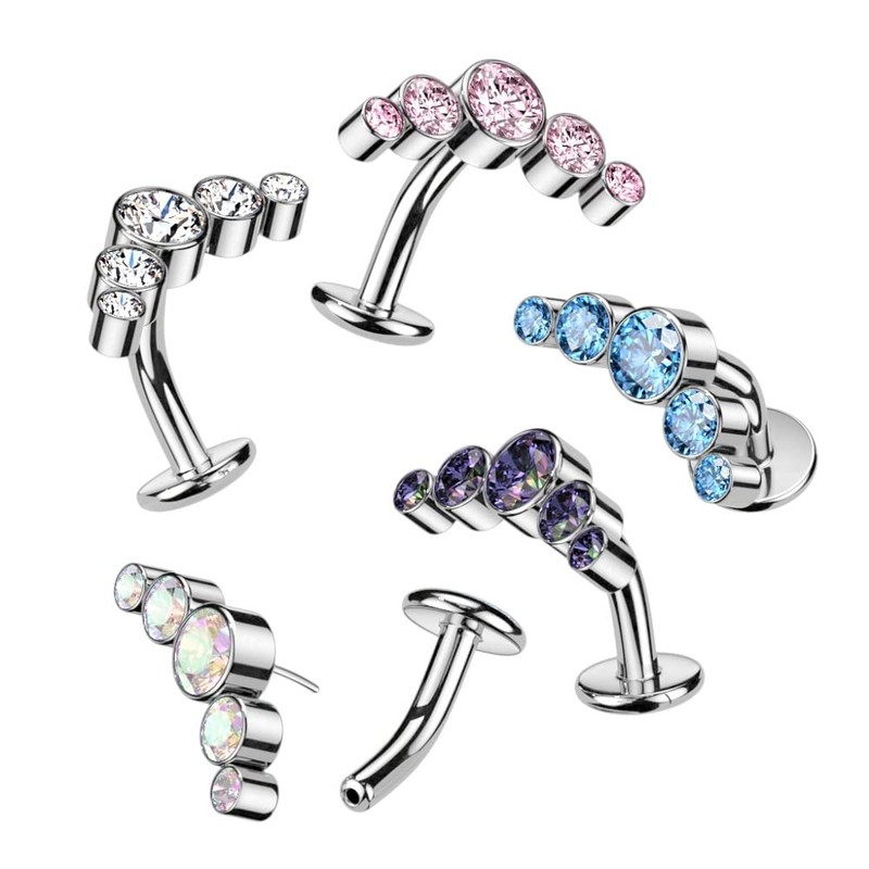 Pierced Owl 14GA F136 Implant Grade Titanium Threadless Convex Base