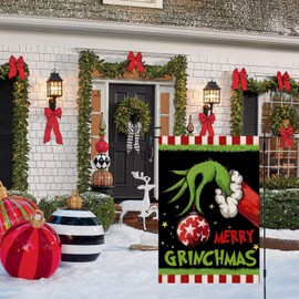 RABUSOFA Christmas Garden Flag 12x18 Inch Double Sided for Outside, Outdoor Christmas Decorations, Winter Holiday Xmas Decorative Yard Flag (M)