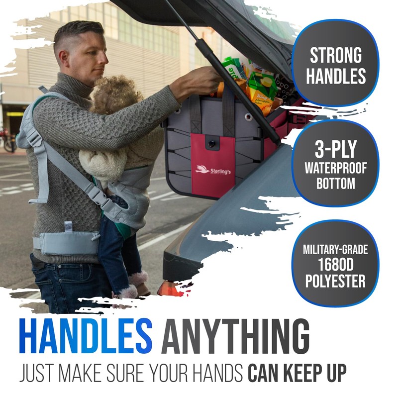 Car Trunk Organizer – Large Collapsible Storage Box with Adjustable