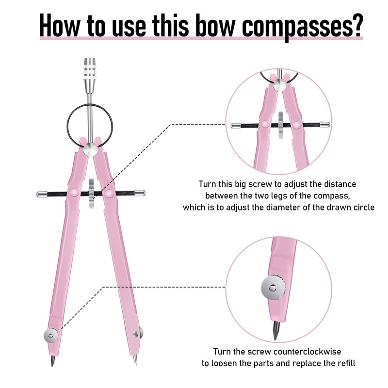 EBOOT Student Geometry Math Set, Drawing Compass and 6 Inch