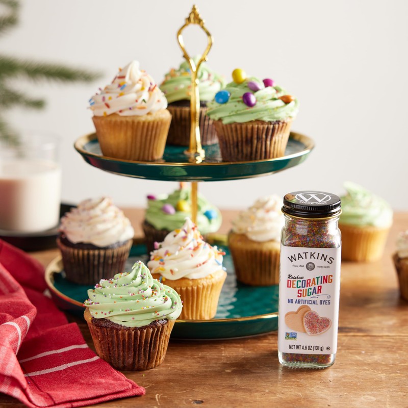 Watkins Rainbow Decorating Sugar, Non-GMO, 4.6 Ounce, Pack of 3