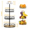 ETECHMART Fruit Basket, Vegetables Countertop Bowl Storage With Banana Hanger,