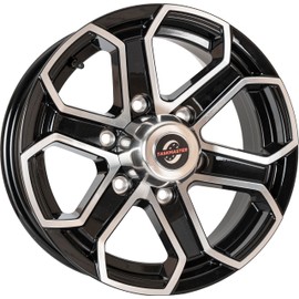TASKMASTER TRINITY Aluminum Black Machined 6 Spoke Trailer Wheel Rim 15x6 6x5.5 Bolt Pattern 4.25 Center Bore 2835 Load Carry Capacity