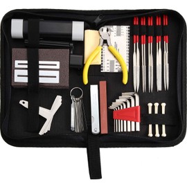 TIMESETL 44 Pcs Guitar Repairing Maintenance Tool Kit, Complete Stainless Steel Guitar Setup Kit Repair Tools for Guitar Ukulele Bass Mandolin Banjo