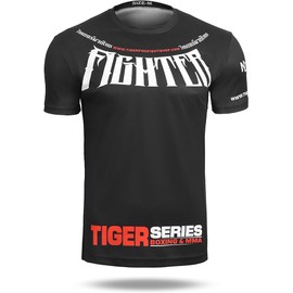 Tiger Pro Boxing T-Shirt - Muay Thai, Boxing, Kickboxing, Gift T-Shirt for Men Women (CA/US, Alpha, Medium, Regular, Regular, Fighter - Black)
