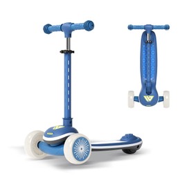 Winhope Kids Kick Scooter, 3 Wheel Scooter for Boy and Girl, LED Lighted Wheels and Widen Deck, Outdoor Ride-On Toys for Kids Aged 3-8(Blue)