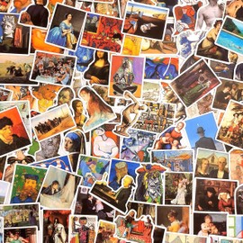 Aspcsmomt 104 pcs Famous Art Painting Stickers Pack,Aesthetic Stickers for Laptop Phone Water Bottles Bike Scapbook Computer,Waterproof Vinyl Artist Decals