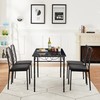 VECELO 5 Pieces Table Sets,43.3" Dining Table&Chairs for 4,Industrial Counter