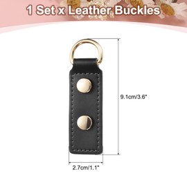 sourcing map 1 Set D-Ring Buckle, Leather Purse Clasp Wallet Hanging Buckle for Making Handbag Wallet DIY Craft Black