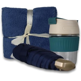 Gift Set for Birthday or xmas, umbrella coffee flask and microfiber towel in a cute box set and gift bag - gift for Mum or Daughter or friend