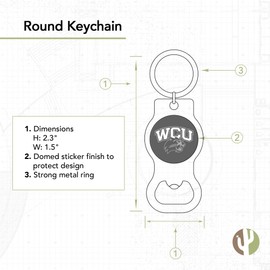 Desert Cactus Western Carolina University Bottle Opener Keychain Spiders UR Car Keys (Silver Bottle)