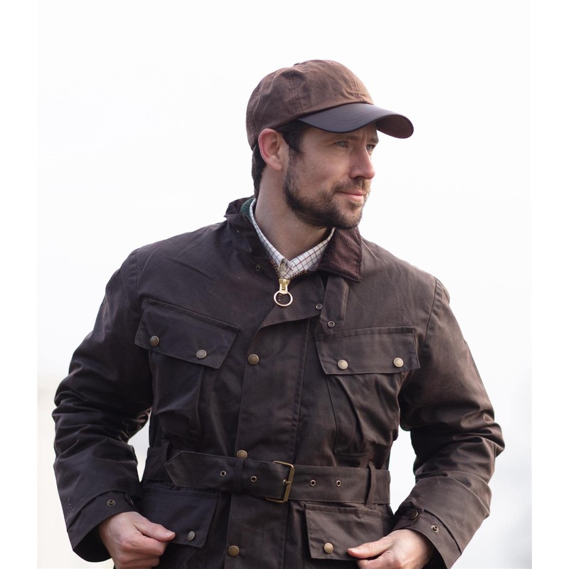 WALKER AND HAWKES - Wax Brunswick Baseball Cap w/Leather Peak