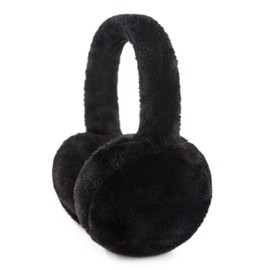 RANOME Fluffy Ear Muffs Winter Women Foldable Fuzzy Earmuffs for Kids Cute Ear Muffs for Girls Boys Ear Warmer (A-black)