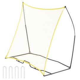 Happybuy Soccer Rebounder, Portable Training Aid, 7x7FT Iron and Polyester Soccer Practice Gear, Sports Football Rebounding Wall with Portable Bag, Ideal for Team or Solo Training, Passing and Volley