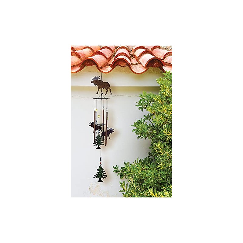 Sunset Vista Designs Wilderness Wonders Moose Wind Chime, 28-Inch Long