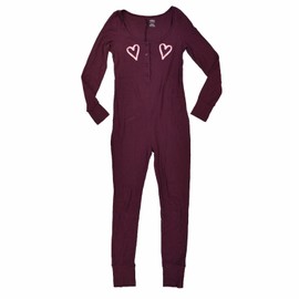 Victoria's Secret Pink One Piece Pajamas (M, Maroon)