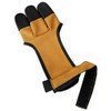 3 Fingers Archery Target Shooting Gloves – Traditional Genuine Leather Glove for Arrow Release Bow Hunting – by DMX INTL (X-Large)