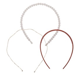 Vaguelly 3pcs Retro Faux Pearl Headband Wavy Hair Accessories for Women Elegant Hairbands for Parties Ceremonies and Birthdays Hair Occasion