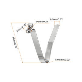 HARFINGTON 8pcs Single Button Kayak Paddle Snap Spring Clip 6x11x60mm 65Mn Spring Steel V-Shaped Hollow Lift Telescopic Locking Tube Pole Clips for Tent Umbrella Camping