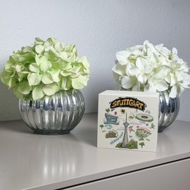 Stuttgart Pop Art Comic Wooden Money Box for Art Lovers - Funny Piggy Bank as Decoration for Swabia and Stuttgart Lovers