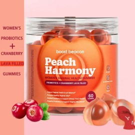 Boost Beacon Women's Probiotic Gummies for Feminine Health | Cranberry Gummies for pH Balance & UTI Prevention | Vitamin C | Hormonal Support | 60ct Supplement Natural