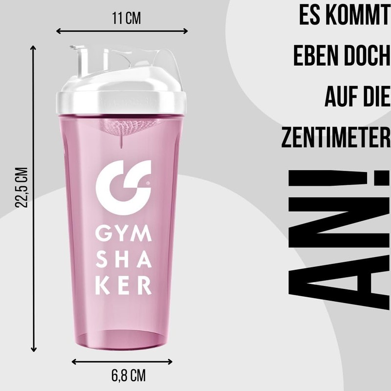 GYMSHAKER Protein Shaker 800 ml - Honeycomb Structure Strainer for