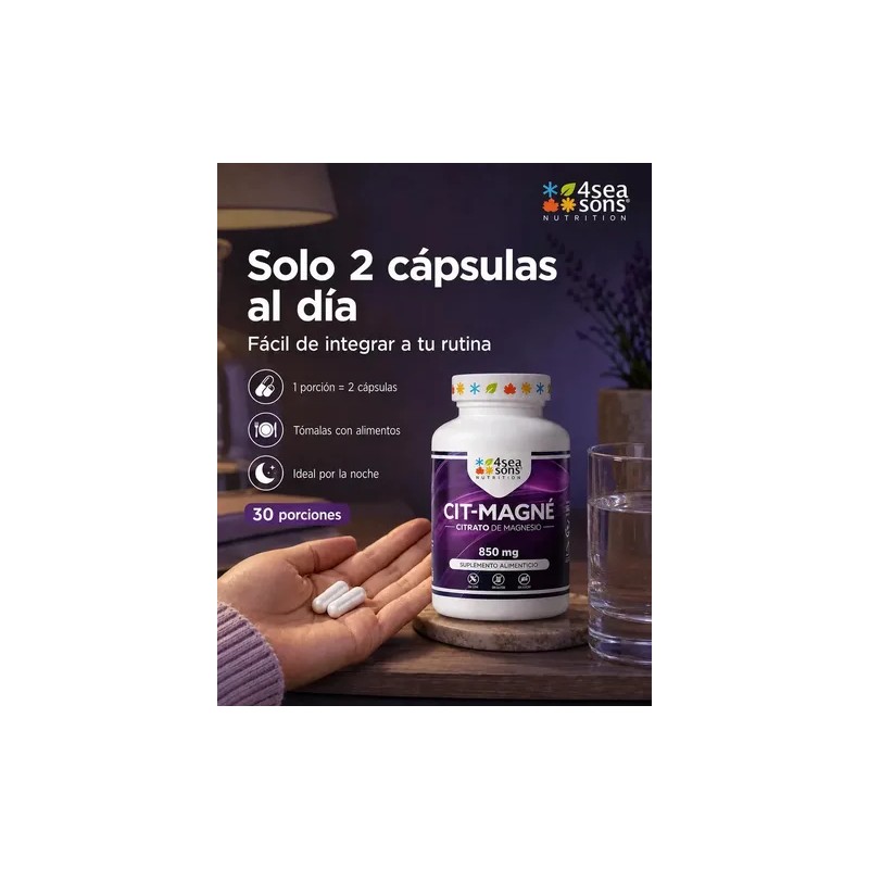 Seasons Nutrition Cit Magné Citrato Magnesio 850 Suplemento Alimenticio Fórmula