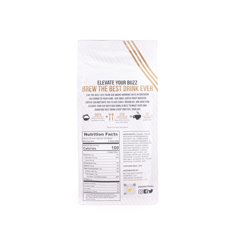Better Buzz Vanilla Coffee Creamer (Vanilla Buzz) 20oz. Vanilla Powder
