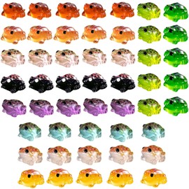 50 PCS Luminous Mini Resin Frogs, 10 Colors Luminous Frog Toys, Aesthetically Pleasing Mini Frogs, Suitable for Potted Plant Decoration Doll House Decorations Gifts