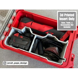 Jonah Pope Design 3d Printed Insert designed for M18 Fuel Multi Tool and Packout Organizer (Insert only) (Black)