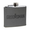 Groomsman Gift for Wedding - Groomsman Engraved Grey Leather Hip