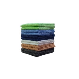 Towel and Linen Mart 100% Cotton - Wash Cloth Set - Pack of 12, Flannel Face Cloths, Highly Absorbent and Soft Feel Fingertip Towels (Multi 12 Mini, Packof 12) 12 x 12
