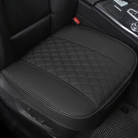 Black Panther 1 Pair PU Car Seat Covers, Front Seat Bottom Protectors Compatible with 95% Vehicles,Diamond Pattern Embroidery, Anti-Slip (W 21.26''×D 20.86”) - Black